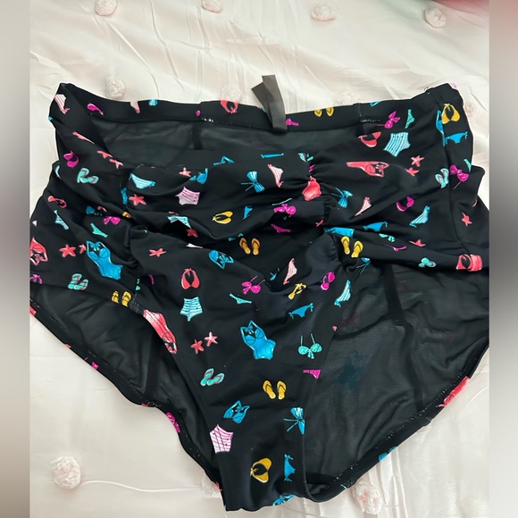 Torrid Swimsuit Black PatternBottoms size 0 NWT - Picture 2 of 5